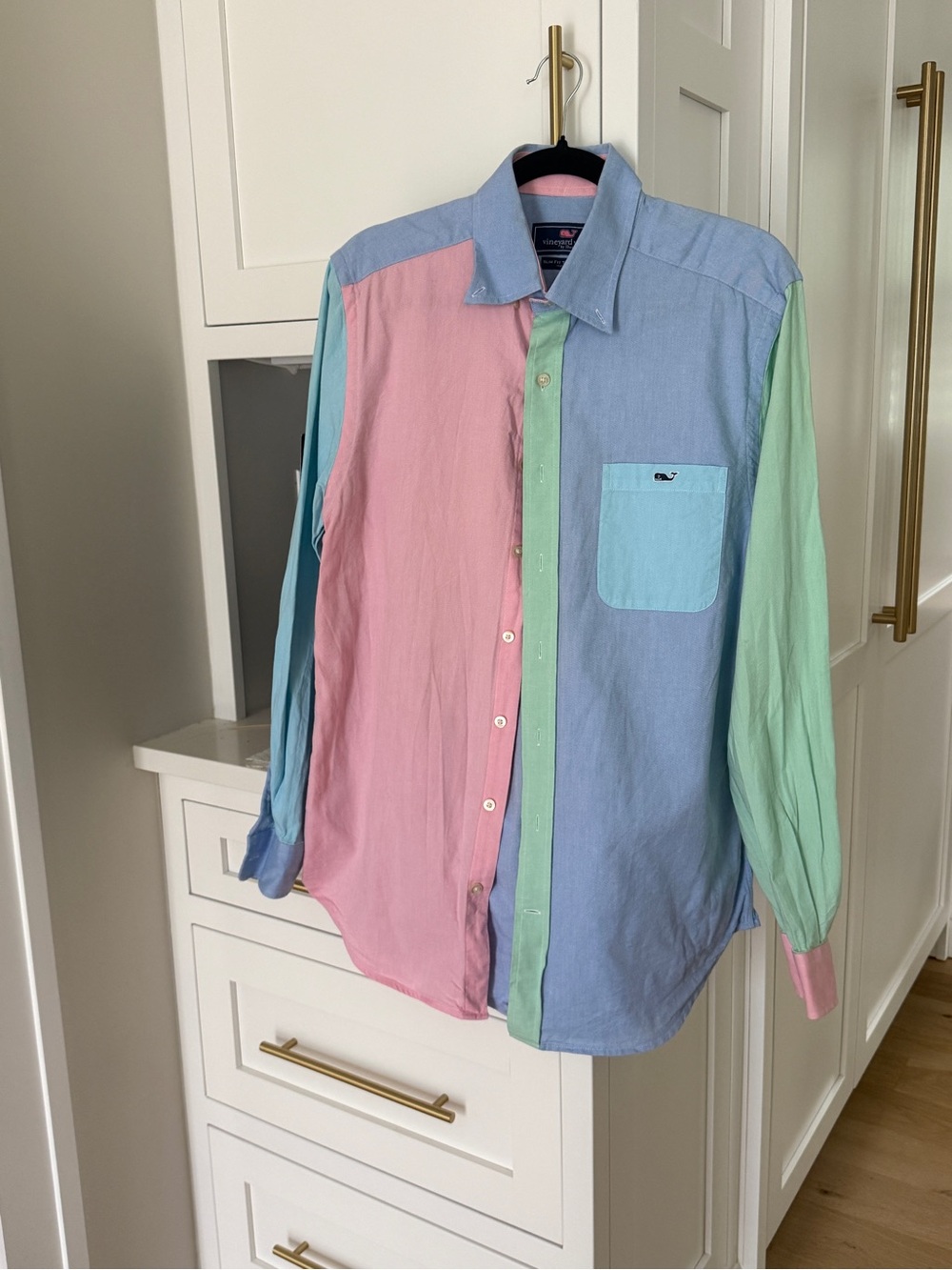 Vineyard Vines Pastel Colorblock Button-Down Shirt - Blue, Pink & Mint